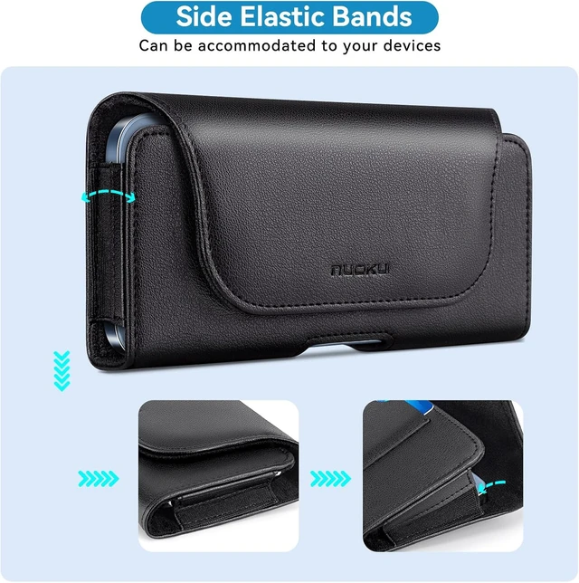 Alt view image 4 of 7 - Cell Phone Holster for iPhone 17/16/15/14/13/12/11 Pro Max Series with Card Solt Belt Clip Phone Case for Galaxy Series (Black)