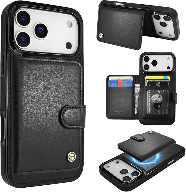 Main image of for iPhone 18/17 Pro Max Detachable Magnetic Slim Wallet Case Black