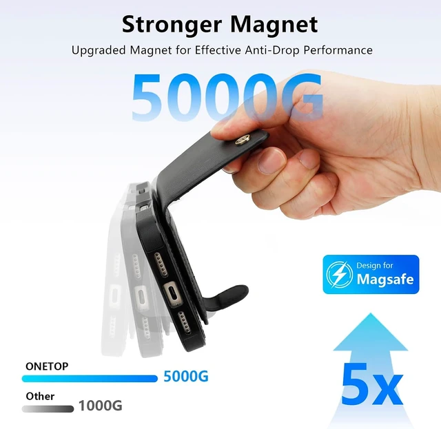 Alt view image 3 of 7 - for iPhone 18/17 Pro Max Detachable Magnetic Slim Wallet Case Black