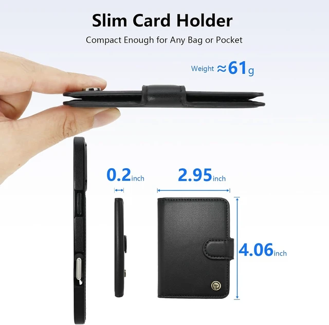 Alt view image 5 of 7 - for iPhone 18/17 Pro Max Detachable Magnetic Slim Wallet Case Black