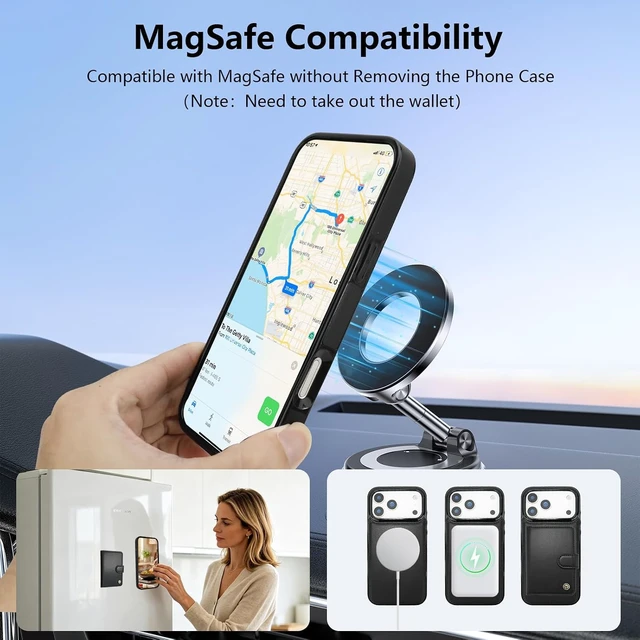Alt view image 4 of 7 - for iPhone 18/17 Pro Max Detachable Magnetic Slim Wallet Case Black