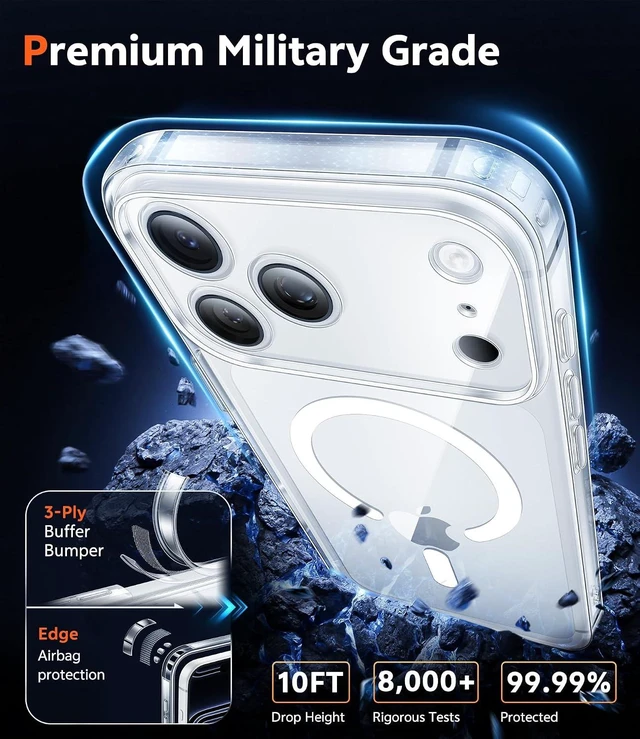 Alt view image 5 of 7 - Magnetic for iPhone 18 Pro Max Case/17 Pro Max Case Clear