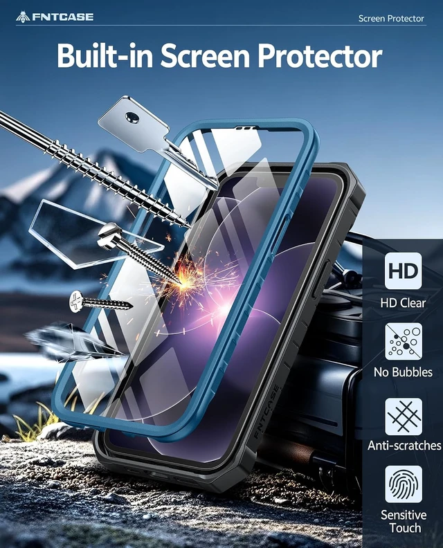 Alt view image 4 of 7 - for iPhone 17e/16e Case with Belt Clip Built-in Screen Protector