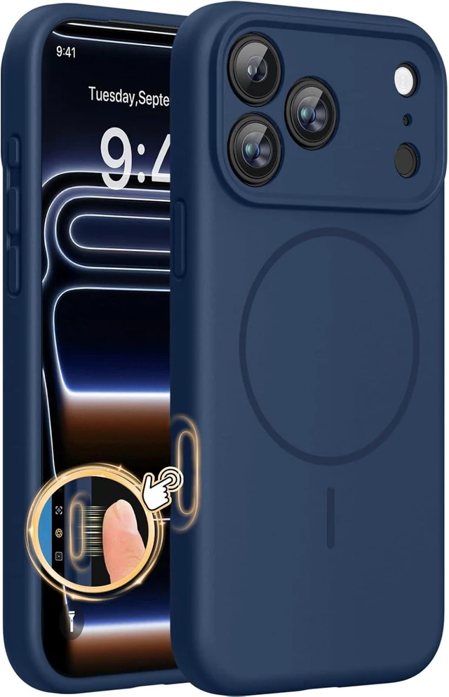 Main image of Magnetic for iPhone 17 Pro Case Silicone Dark Blue