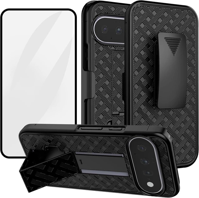 Main image of for Google Pixel 11/11 Pro Holster Case Screen Protector-Black