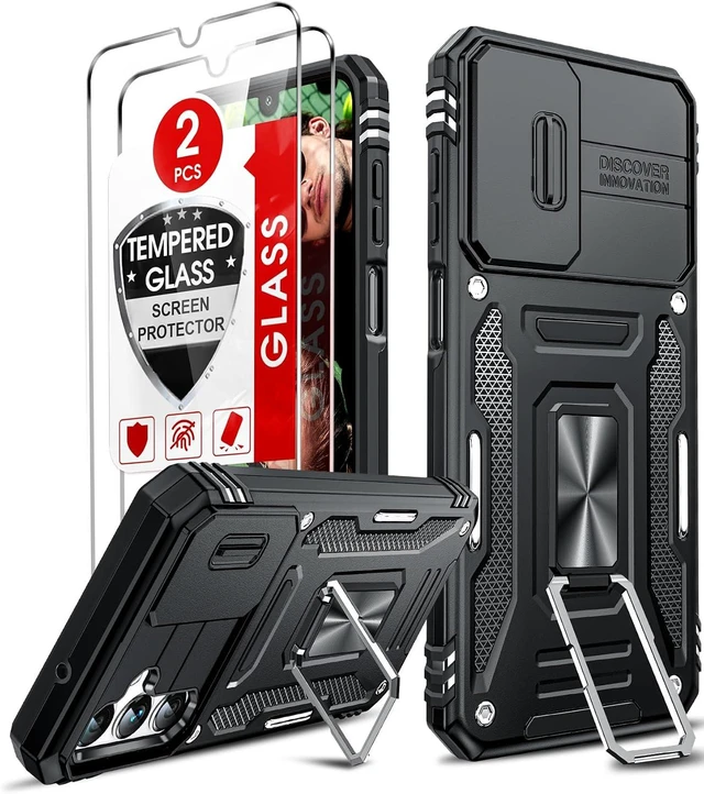 Main image of Compatible for Galaxy A14-5G Phone Case Magnetic Stand Black