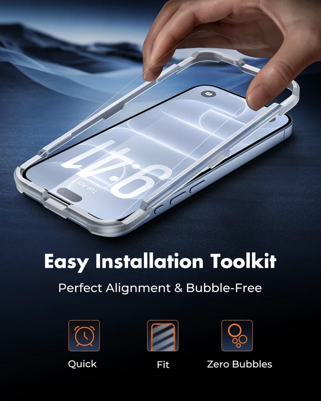 Alt view image 3 of 7 - 3-Pack Screen Protector for iPhone 18 Pro Tempered Glass