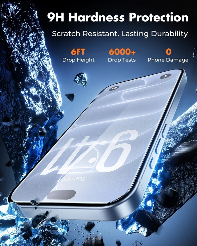 Alt view image 4 of 7 - 3-Pack Screen Protector for iPhone 18 Pro Tempered Glass