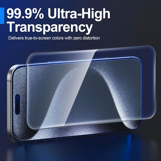 Alt view image 3 of 6 - Screen Protector + Camera Lens Protector for iPhone 15 Pro Max