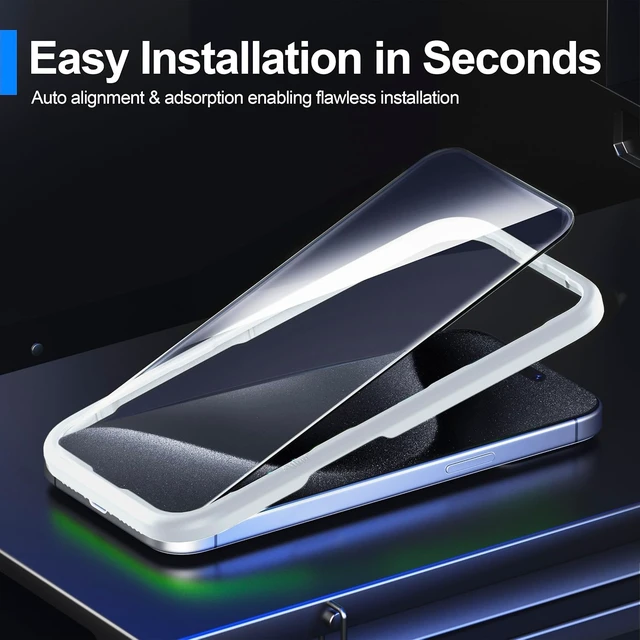 Alt view image 6 of 6 - Screen Protector + Camera Lens Protector for iPhone 15 Pro Max