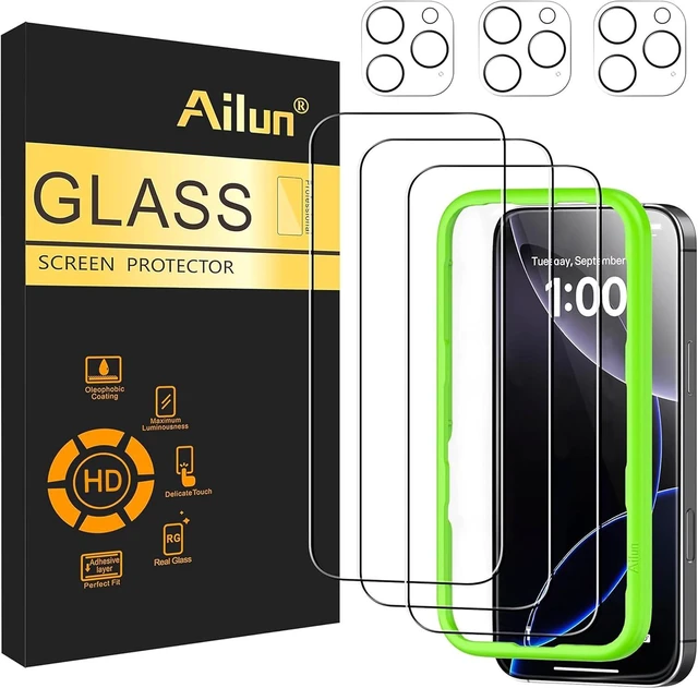 Main image of Screen Protector + Camera Lens Protector for iPhone 16 Pro 3+3 Pack