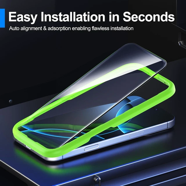 Alt view image 6 of 6 - Screen Protector + Camera Lens Protector for iPhone 16 Pro 3+3 Pack