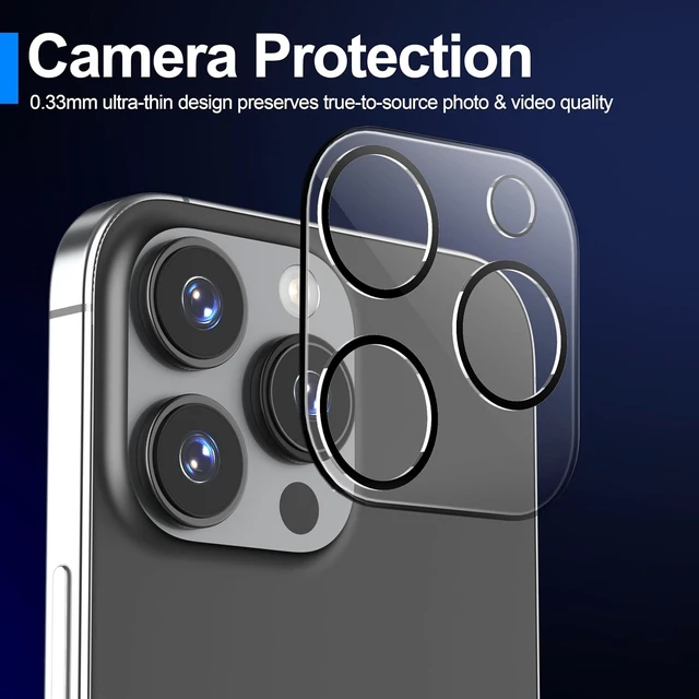 Alt view image 5 of 6 - Screen Protector + Camera Lens Protector for iPhone 16 Pro 3+3 Pack
