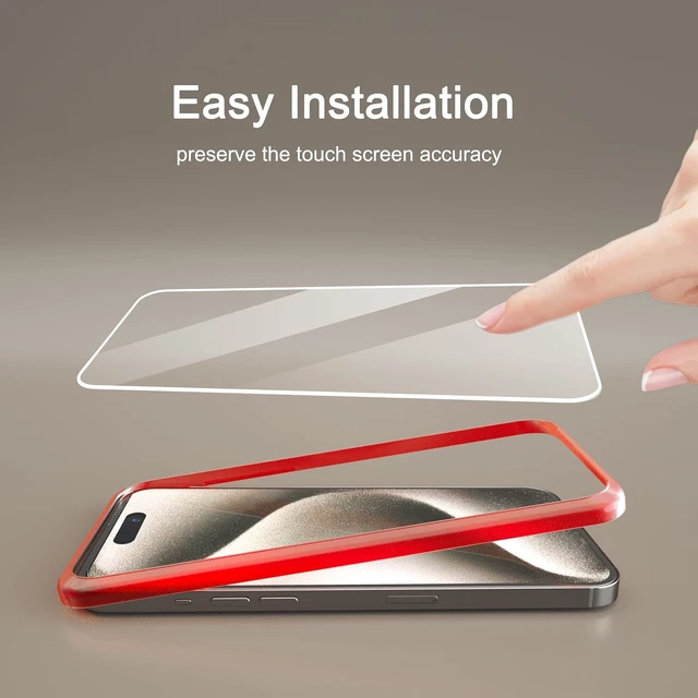 Alt view image 2 of 6 - Screen Protector + Camera Lens Protector for iPhone 15 3+3 Pack