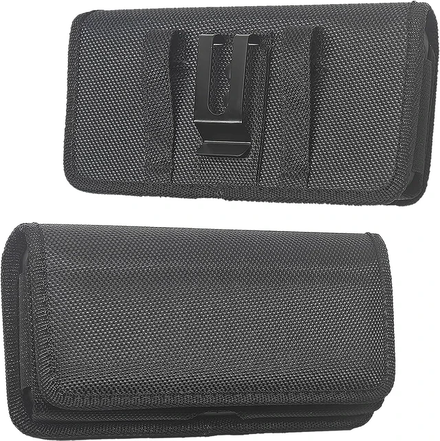 Main image of Cell Phone Holster for iPhone SE 2020/2022 iPhone 8 7 6s 6 13 Mini/12 Mini- Phone Belt Holder Case with Clip Heavy Duty Nylon Carrying Pouch w Card Holder (Fits Cover on) Black (Small)