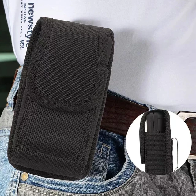 Alt view image 5 of 5 - Flip Phone Case with Belt Loop Clip Closure Oxford Cloth Case for Alcatel Go MyFlip TCL Flip 4/3 Blu Cingular Flex 2 Consumer Cellular IRIS Nokia 2720 2760 2780 Oxford Cloth