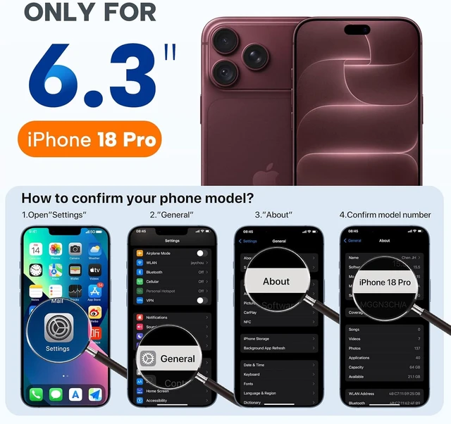 Alt view image 2 of 7 - Magnetic for iPhone 18 Pro Case Silicone Burgundy