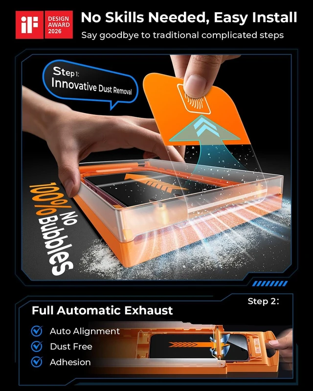 Alt view image 2 of 7 - 2-Pack for iPhone 18 Pro Max Screen Protector 18 ProMax Tempered Glass 6.9
