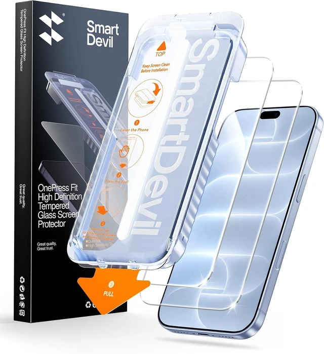 Main image of 2 Pack Clear for iPhone 18 Pro Screen Protector Tempered Glass