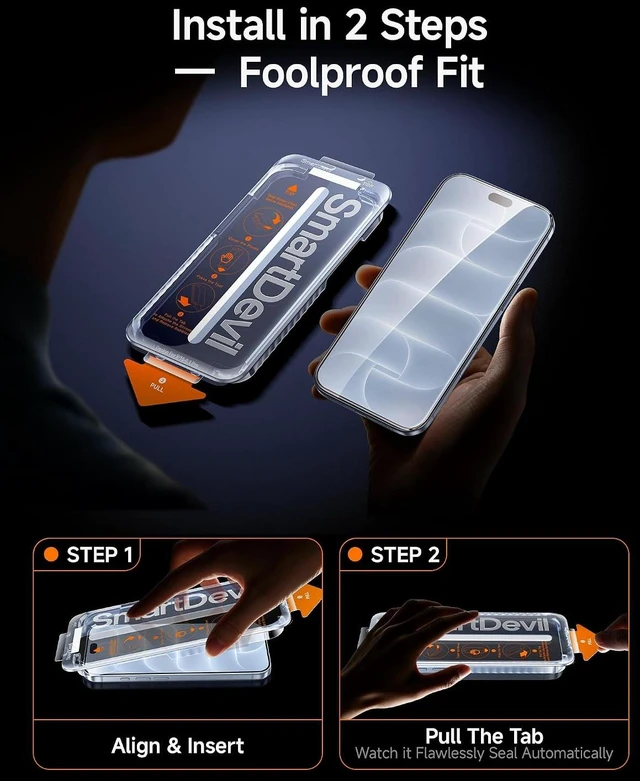 Alt view image 3 of 7 - 2 Pack Clear for iPhone 18 Pro Screen Protector Tempered Glass
