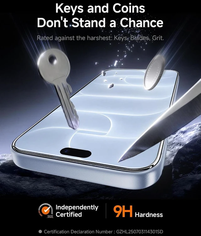 Alt view image 7 of 7 - 2 Pack Clear for iPhone 18 Pro Screen Protector Tempered Glass