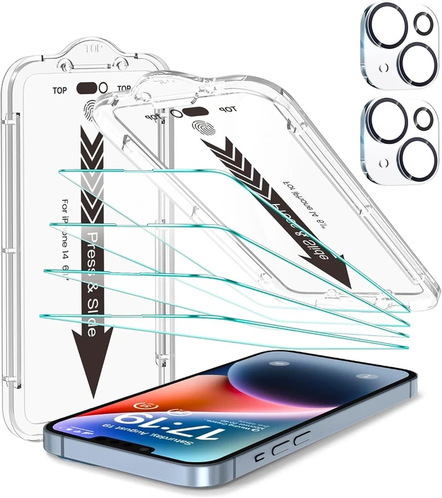Main image of -4+2 Pack for iPhone 14 Screen Protector (6.1) HD Clear