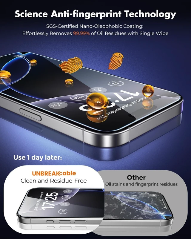 Alt view image 7 of 7 - iPhone 16 Pro Full-Coverage Screen Protector - 3 Pack