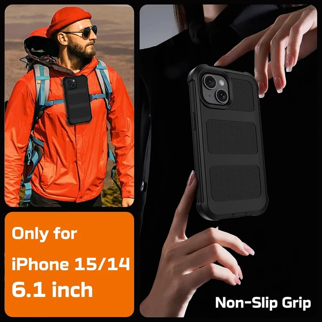 Alt view image 7 of 7 - for iPhone 15 Case with Belt Clip Holster Anti-Drop Shockproof (Black)