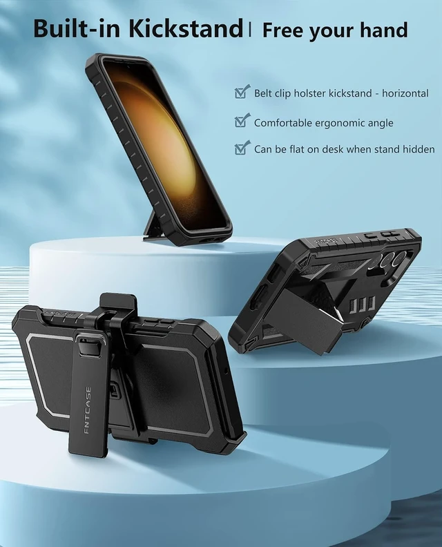 Alt view image 4 of 7 - for Galaxy S23 Case Belt Clip Built-in Screen Protector