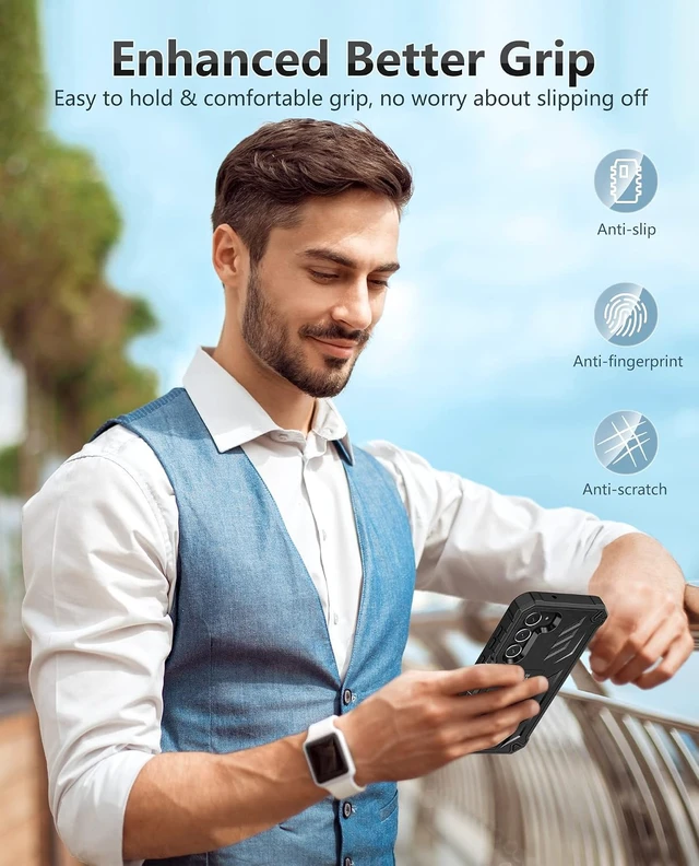 Alt view image 7 of 7 - for Galaxy S23 Case Belt Clip Built-in Screen Protector