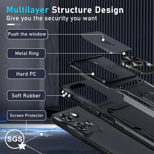 Alt view image 4 of 7 - for Moto G 2026/2025 Case Moto G Play 2026 Case Built in Slide Camera Cover