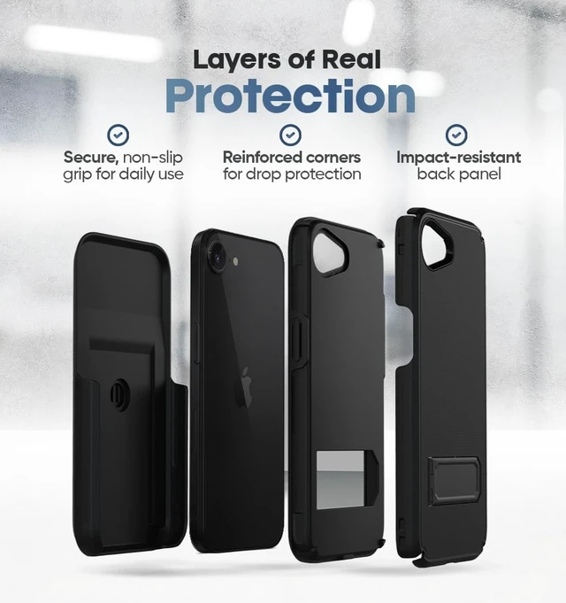 Alt view image 6 of 7 - for iPhone 17e Case with Belt Clip and Stand Magnetic | 6.1