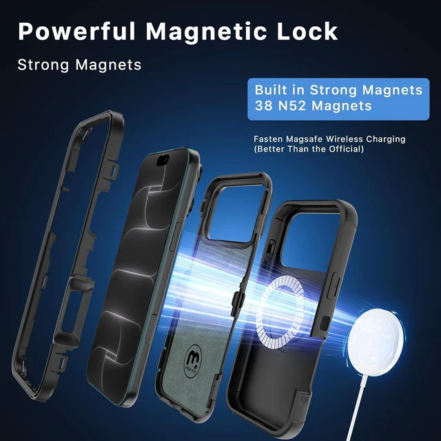 Alt view image 3 of 7 - for iPhone 18 Pro Case with Belt Clip Holster Magnetic Case