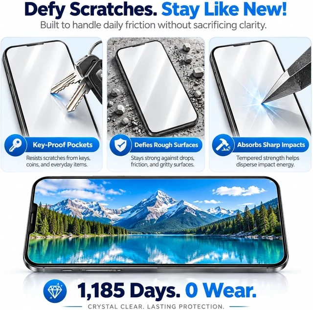 Alt view image 2 of 7 - 3 Pack Screen Protector for iPhone 18 Pro 9H HD Clear Glass
