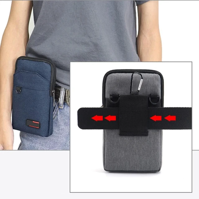 Alt view image 6 of 7 - Travel Cell Phone Pouch Belt Pouch Phone Holster Crossbody Bag with Shoulder Strap for iPhone Case Holder for Hand with Neck Lanyard Smartphone Walking Passport Wallet (Black A)