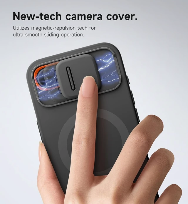 Alt view image 4 of 7 - for iPhone 17e/16e Case with Magnetic Camera Slide Cover and Adjustable Kickstand Compatible with MagSafe Shockproof Bumper Case Slim Protective Cover 6.1 Inch Black