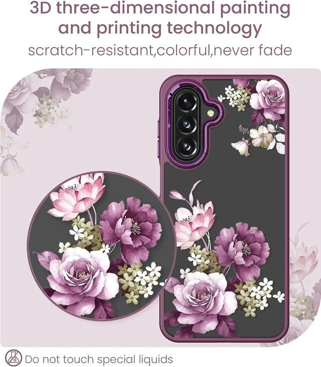 Alt view image 5 of 7 - for Galaxy A17/A18 Case Crystal Clear Floral Purple