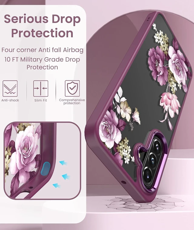 Alt view image 6 of 7 - for Galaxy A17/A18 Case Crystal Clear Floral Purple