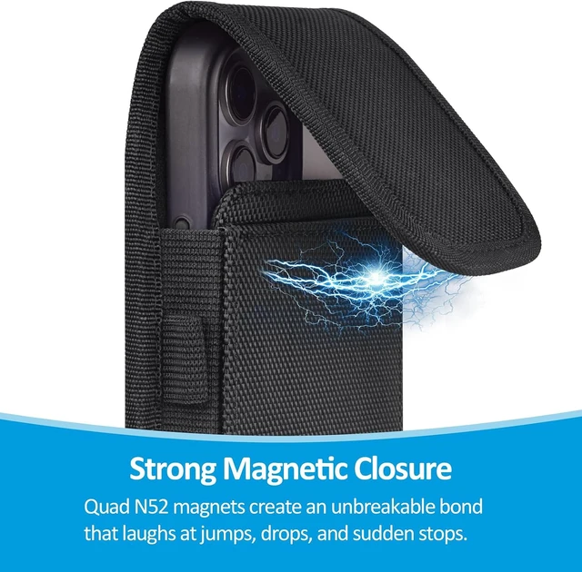 Alt view image 3 of 6 - Cell Phone Holster with Card Holder Pouch Belt Clip Men for iPhone 17 Pro Max Galaxy S25 S24 S23 S22 S21 S20 Ultra A16 A15 A14 A13 A55 XL-Black