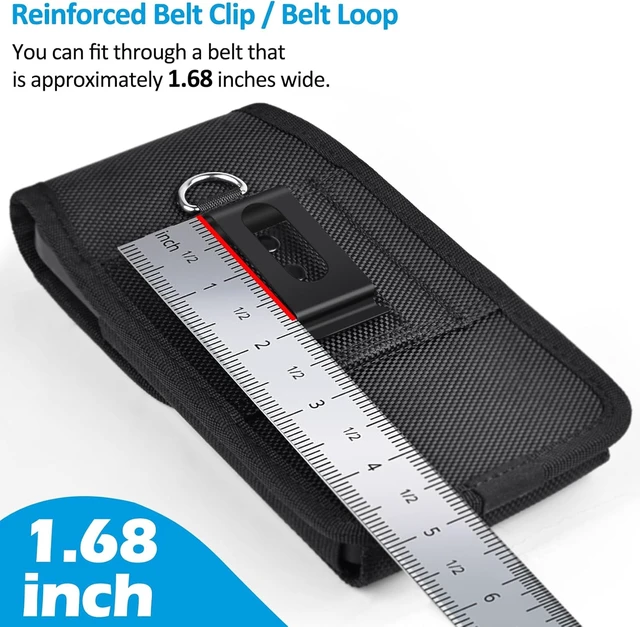 Alt view image 5 of 6 - Cell Phone Holster with Card Holder Pouch Belt Clip Men for iPhone 17 Pro Max Galaxy S25 S24 S23 S22 S21 S20 Ultra A16 A15 A14 A13 A55 XL-Black