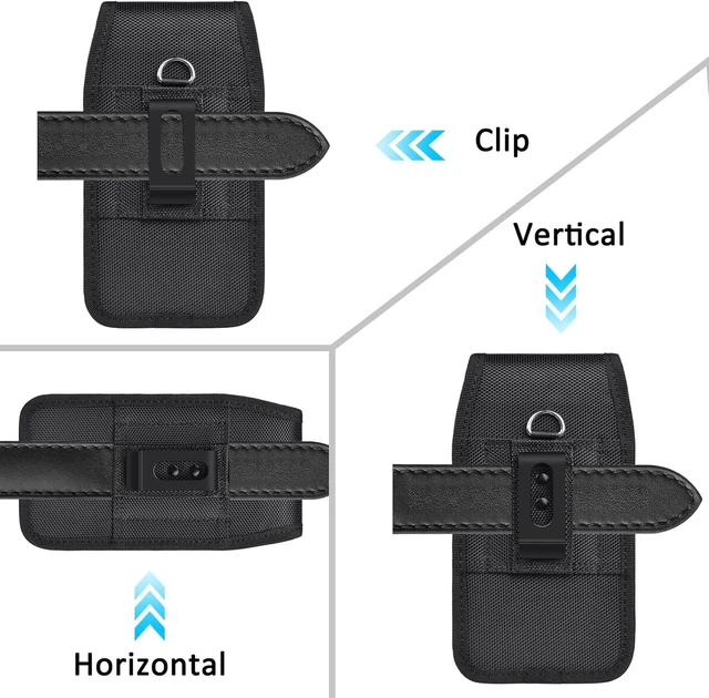 Alt view image 4 of 6 - Cell Phone Holster with Card Holder Pouch Belt Clip Men for iPhone 17 Pro Max Galaxy S25 S24 S23 S22 S21 S20 Ultra A16 A15 A14 A13 A55 XL-Black