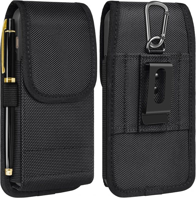 Main image of Cell Phone Holster with Card Holder Pouch Belt Clip Men for iPhone 17 Pro Max Galaxy S25 S24 S23 S22 S21 S20 Ultra A16 A15 A14 A13 A55 XL-Black