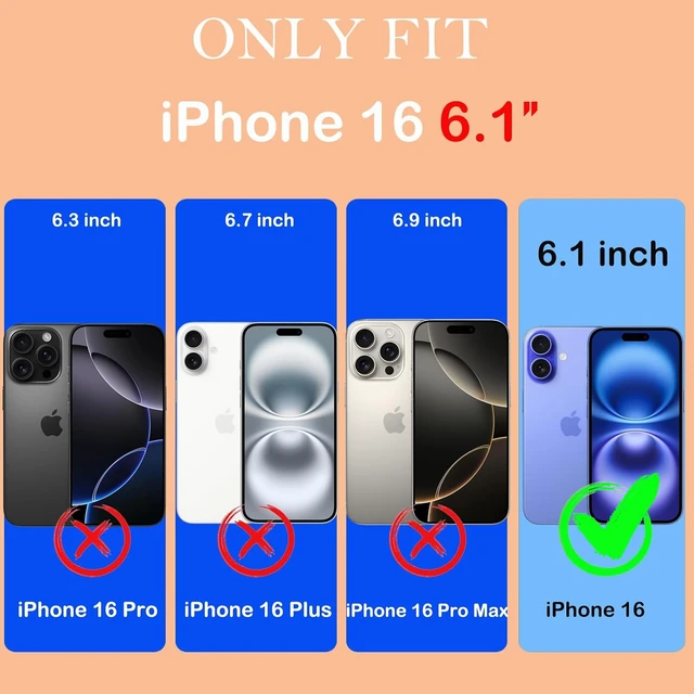 Alt view image 7 of 7 - for iPhone 16 Case with Screen Protector Heavy Duty Shockproof Drop Protection Military Grade Tri-Layer Full Covered Rugged Durable Cell Phone Cover with Built-in Invisible Kickstand (Black Orange)