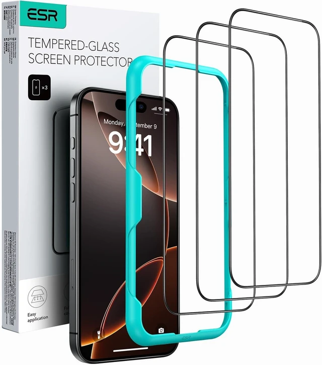 Main image of 3 Pack for iPhone 16 Pro Max Screen Protector Align Frame