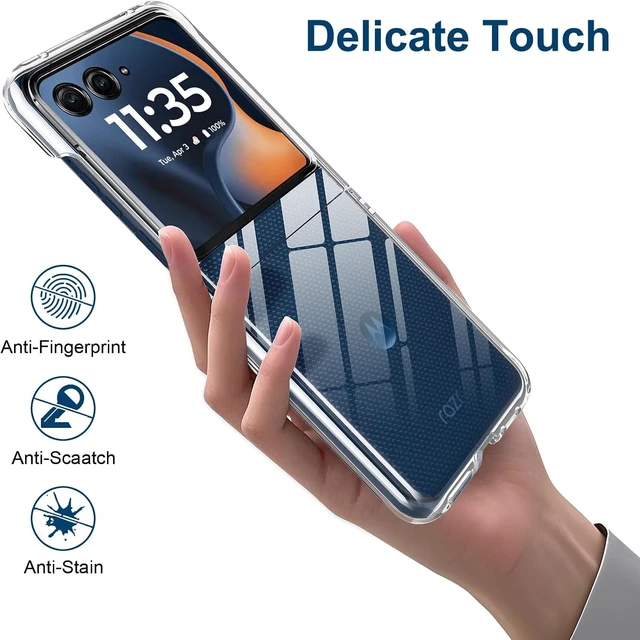 Alt view image 5 of 6 - Case for Razr 2026/2025 Razr 2026/2025 Phone Case with Screen Protector Slim Thin Shockproof Protective Bumper Cover for Moto Razr 2026/2025 Transparent