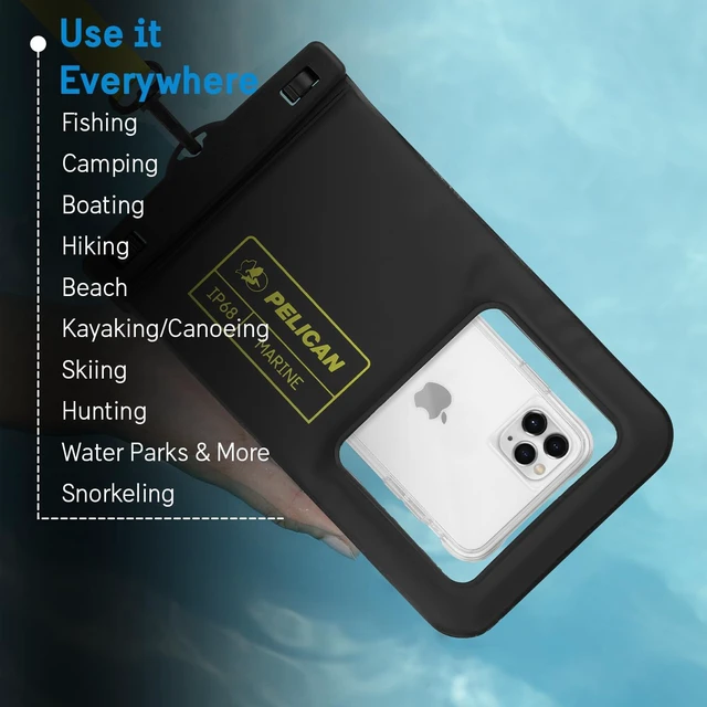 Alt view image 7 of 7 - 2 Pack Marine Waterproof Phone Pouch (XL) - Black/Hi-Vis Yellow