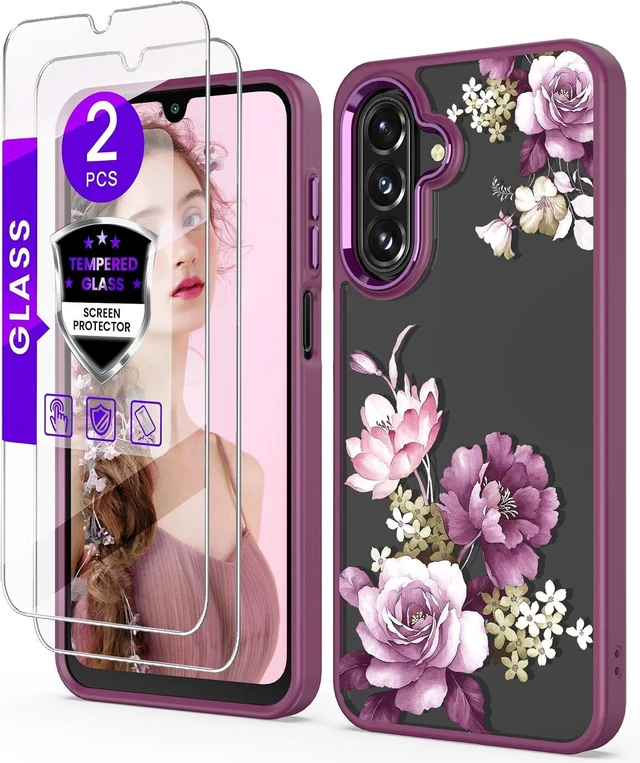 Main image of for Galaxy A17/A18 Case Crystal Clear Floral Purple