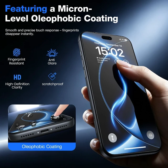 Alt view image 2 of 7 - for iPhone 18 Pro Matte Screen Protector - Anti Glare