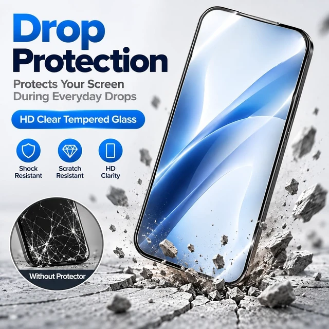 Alt view image 6 of 7 - 3 Pack Screen Protector for iPhone 18 Pro 9H HD Clear Glass