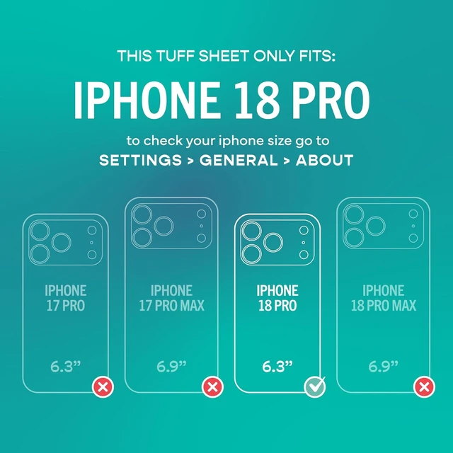 Alt view image 6 of 7 - iPhone 18 Pro Screen Protector Tuff Sheet Glass 2 Pack